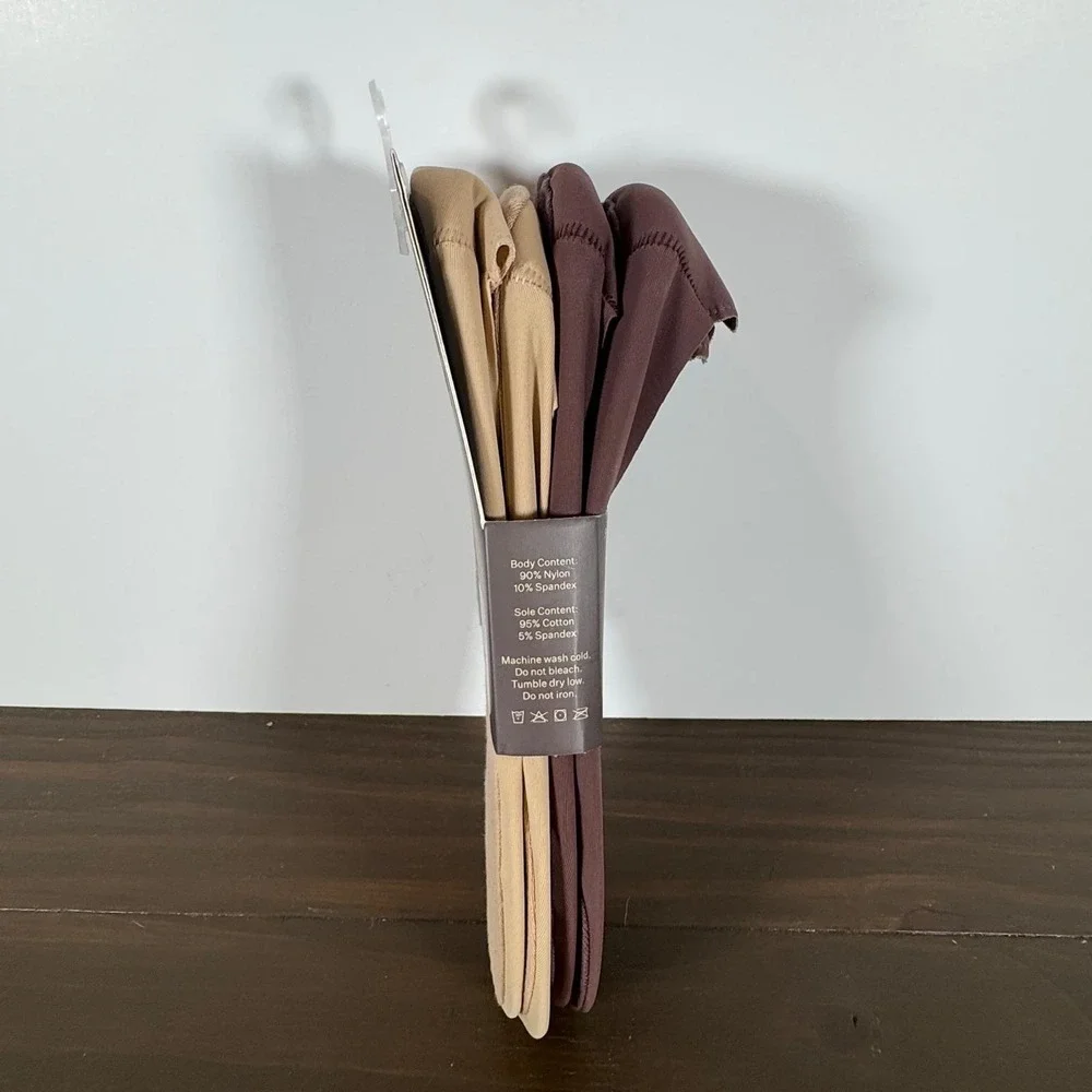 Franco Sarto Cushioned Heel Liners 4 Pair No Show Socks Brown Tan Size 5-10 NEW